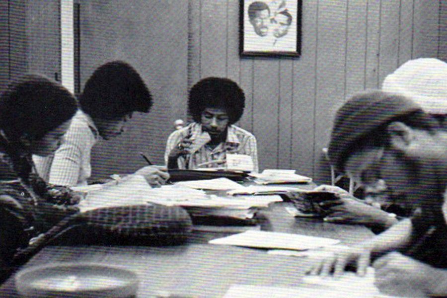 Students at a table